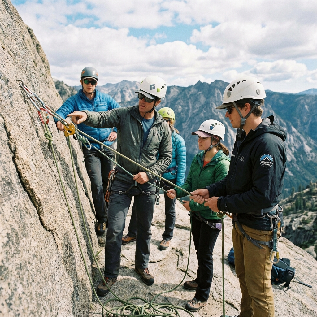 Mountaineering training session