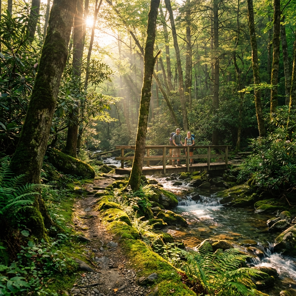 Scenic forest hiking trail